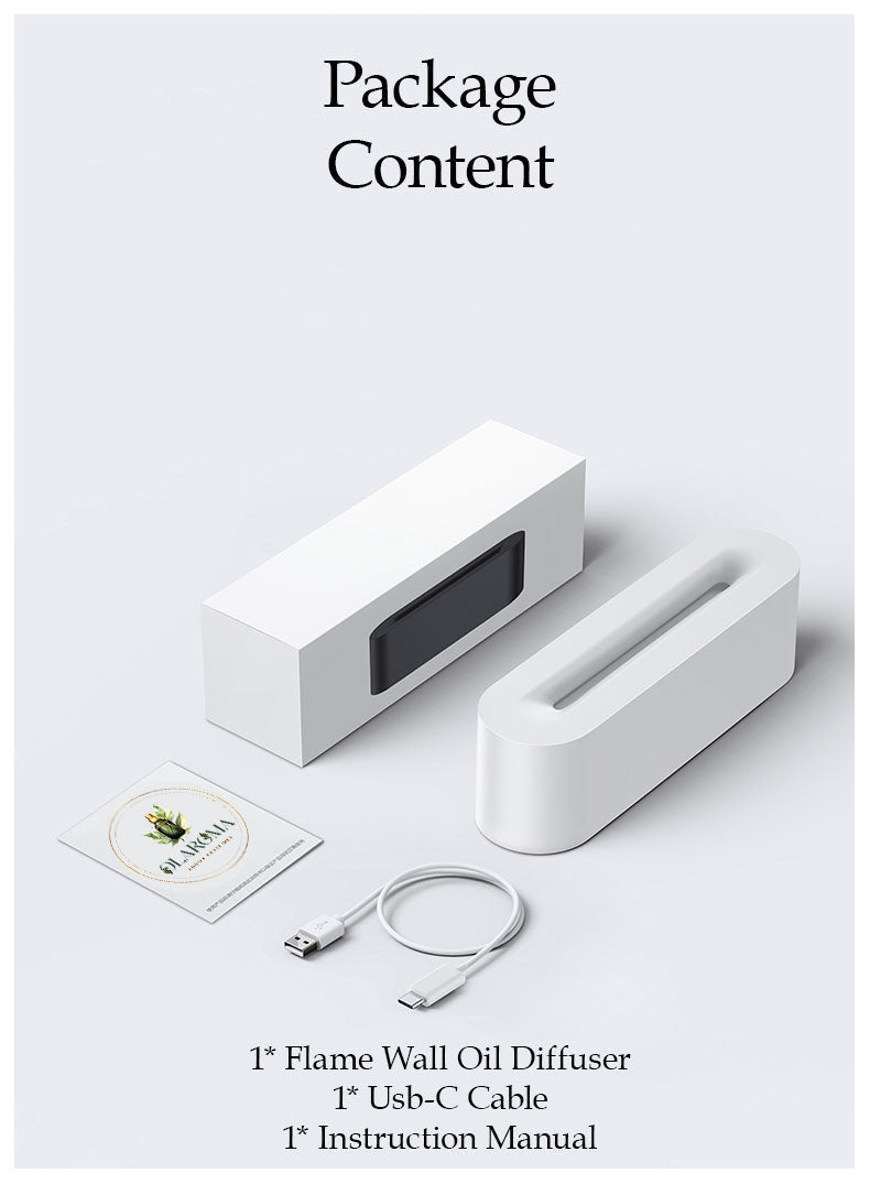 Flame Wall Oil Diffuser - Package Content