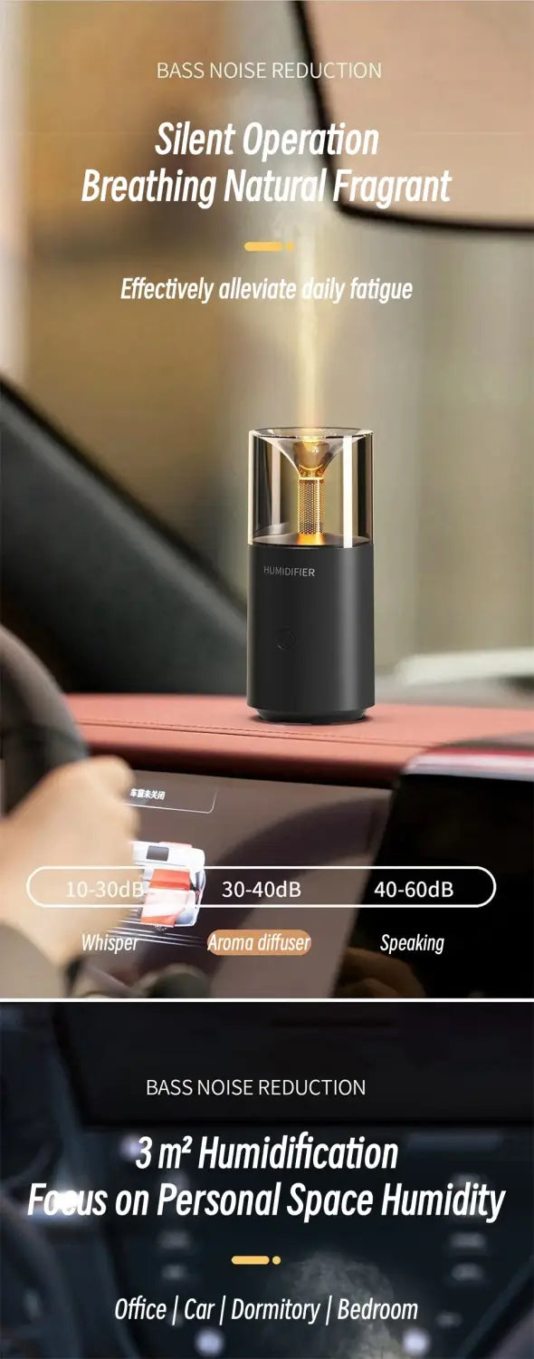 Elegant Flame Oil Diffuser (Car & Home Edition)