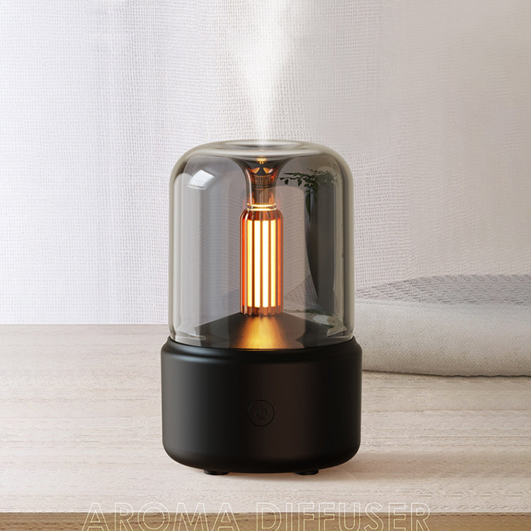 Elegant Flame Oil Diffuser - Black / USB - Oil Diffuser